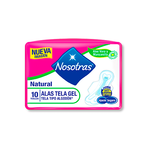 Compra Toallas Íntimas Natural Alas Tela Gel Nosotras 10unid. en Bolivia |  Cruzimex